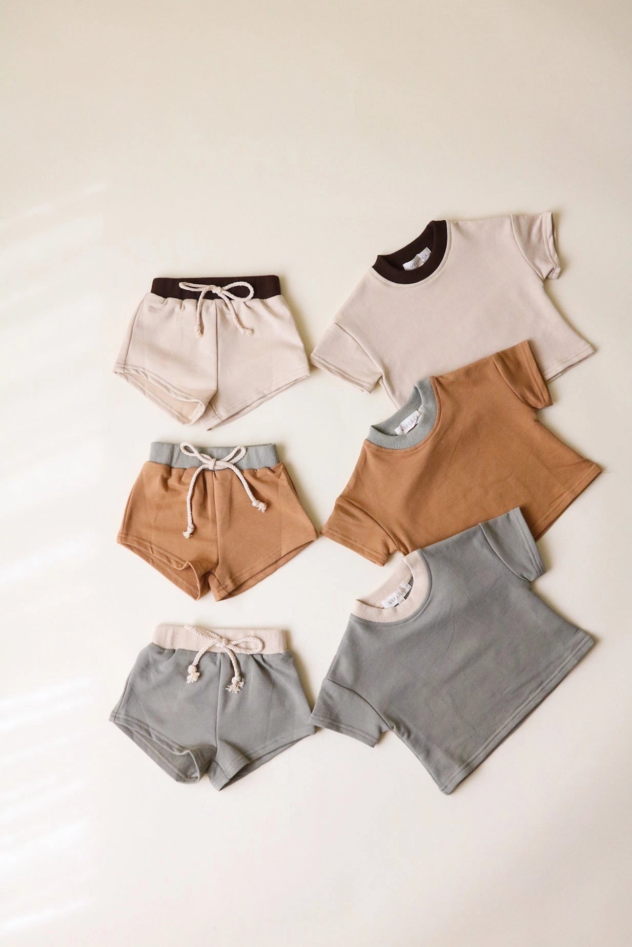 Two Tone Shorts Set