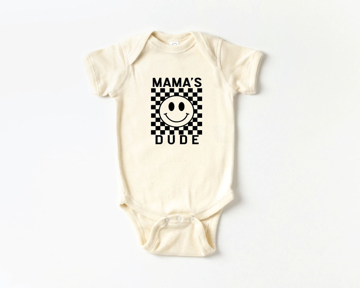 Mama's Dude Checkered Onesie