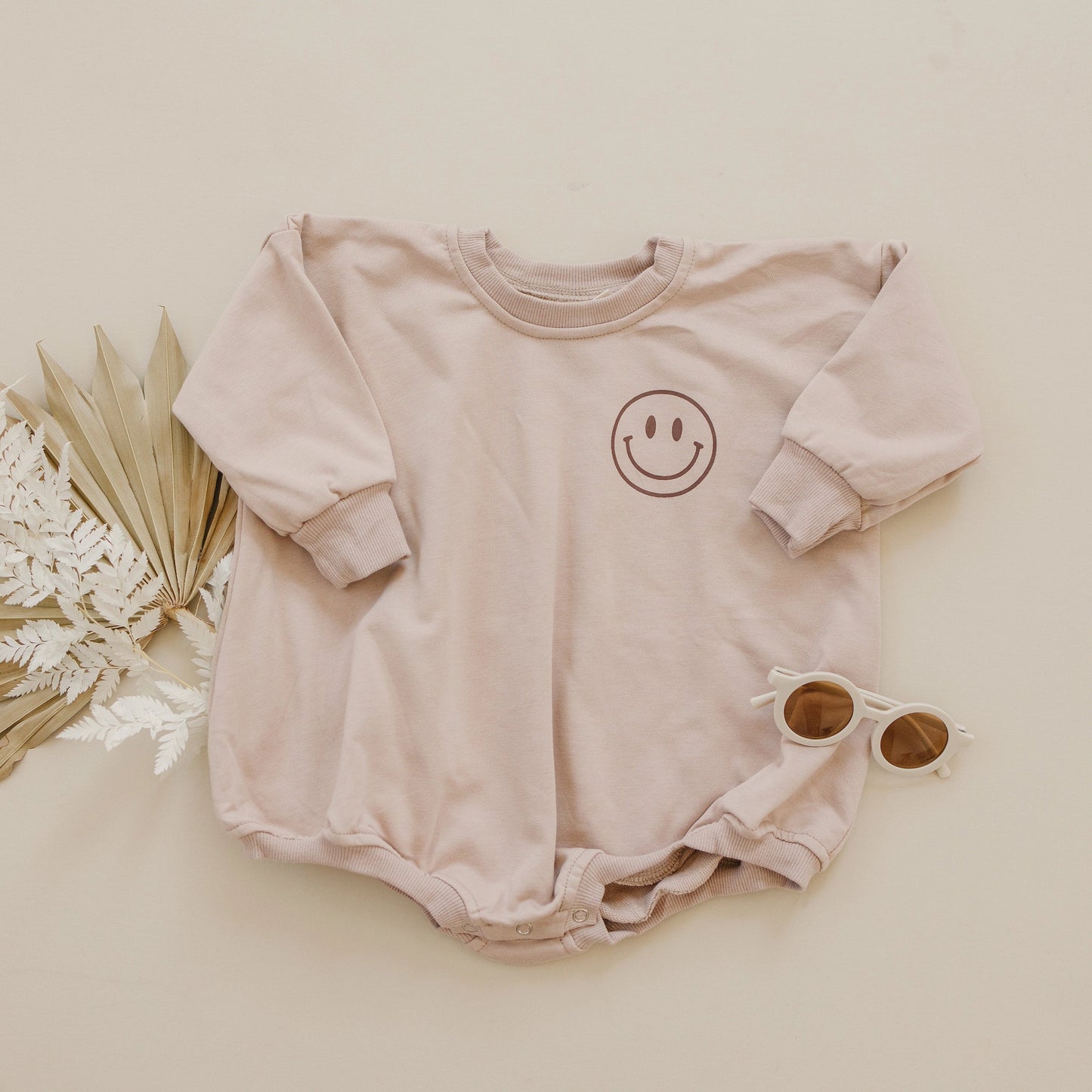 Smiley Face Oversized Sweatshirt Romper