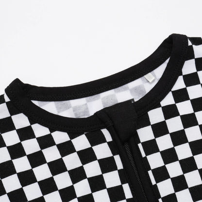 Black and White Check Zip Zip