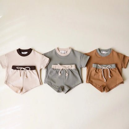 Two Tone Shorts Set